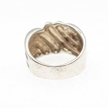 Chapal Zenray 925 Sterling Silver Vintage Modernist Oxidized Ring Size 6