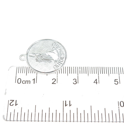 925 Sterling Silver Vintage Engraved Bridesmaid Minimalist Charm Pendant