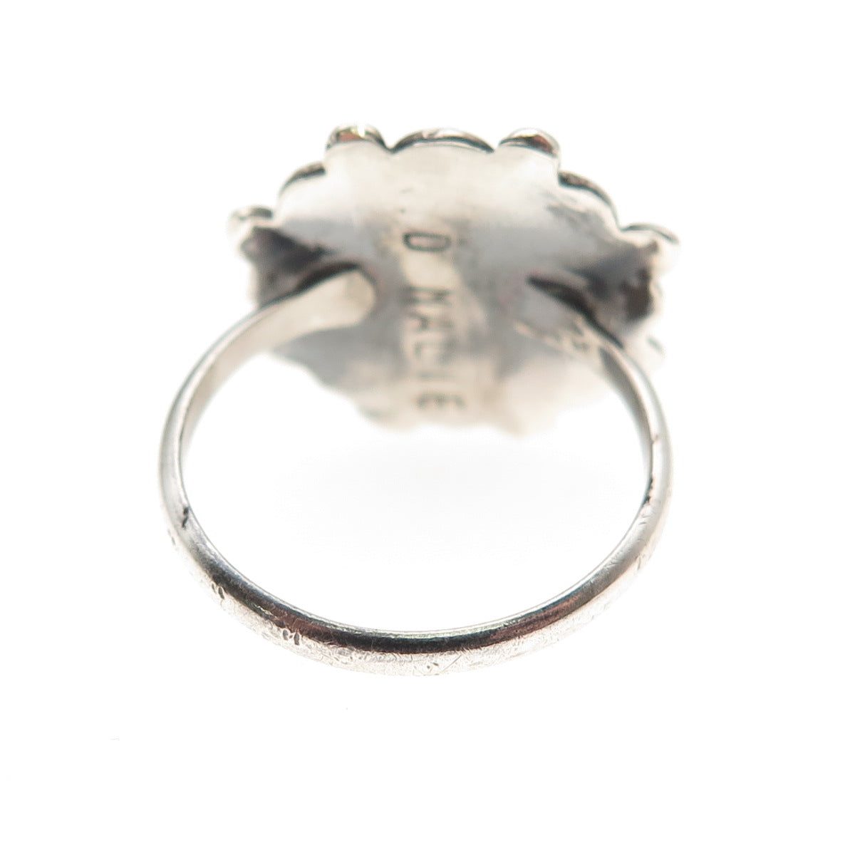 Rosalita D. Malie Navajo Old Pawn 925 Sterling Vintage Turquoise Ring Size 5.5