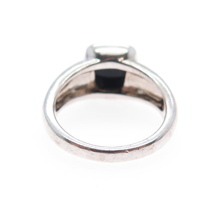 MICHELLE ALBALA 925 Sterling Silver Vintage Real Opal Inlay Ring Size 8