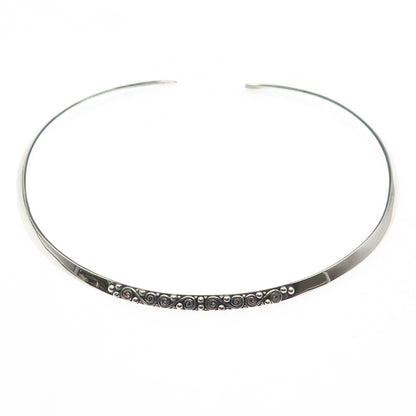 Sajen 925 Sterling Silver Vintage Modernist Swirl Choker Necklace 14-16"