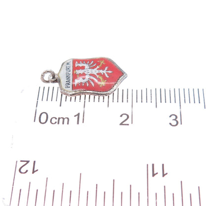 925 Sterling Silver Vintage Enamel Frankfurt am Main Germany Minimalist Pendant