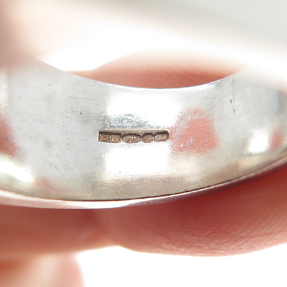 925 Sterling Silver Vintage CPM Birmingham Modernist Engraved Ring Size 8.5