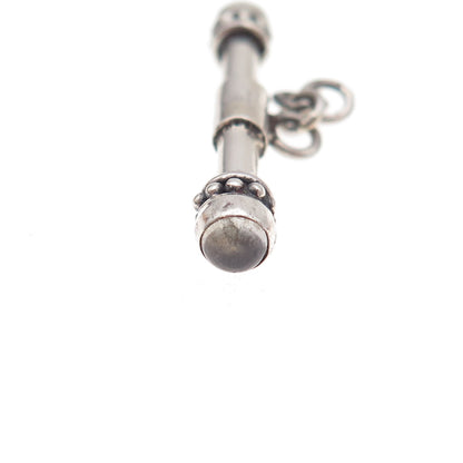 925 Sterling Silver Vintage Real Moonstone Bracelet / Necklace Toggle Lock Clasp