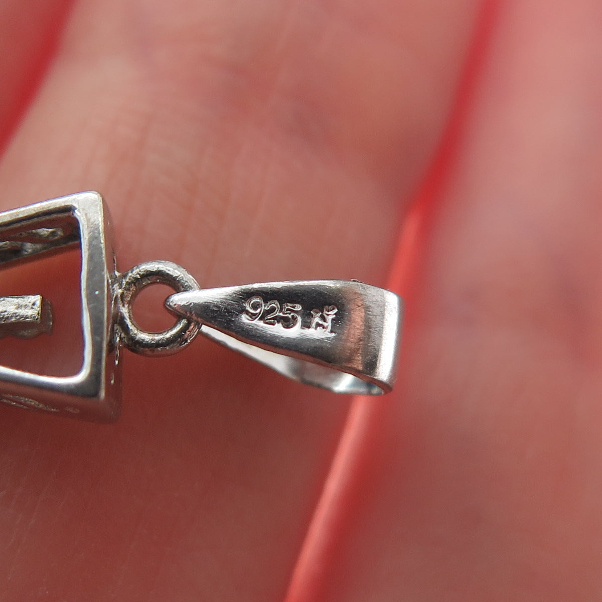 925 Sterling Silver Real Round-Cut Diamond Heart Cross Charm Pendant