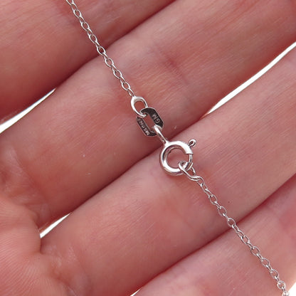 925 Sterling Silver Real Mystic Quartz & C Z Cable Chain Necklace 18"
