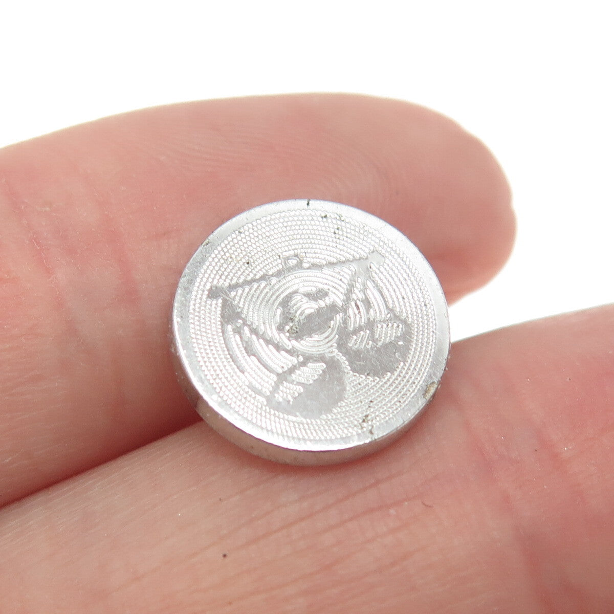 925 Sterling Silver Vintage Libra Zodiac Sign Round Lapel Pin