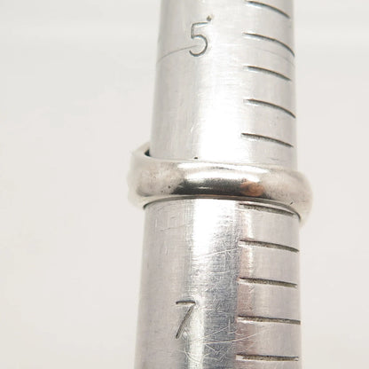 925 Sterling Silver Vintage Ribbed Ring Size 6.25
