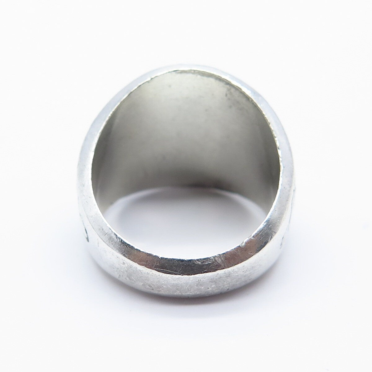 925 Sterling Silver Vintage Reed Co. Lab-Created Sapphire School Ring Size 8.25