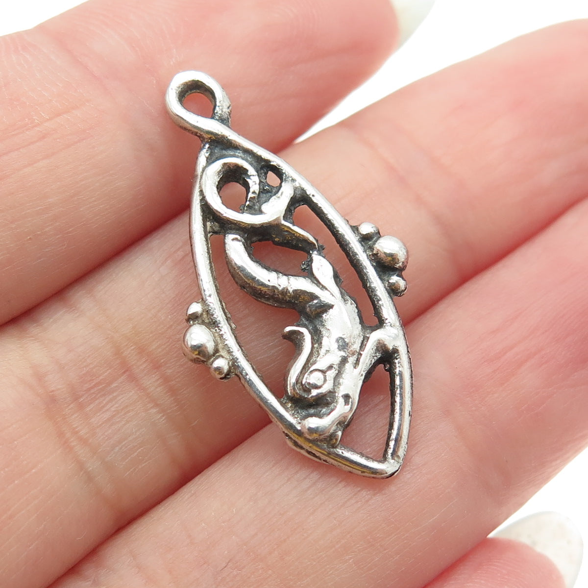 925 Sterling Silver Vintage Mermaid Charm Pendant