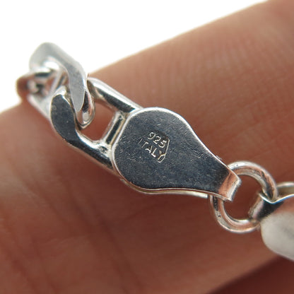 925 Sterling Silver Vintage Italy Anchor Mariner Chain Necklace 18"