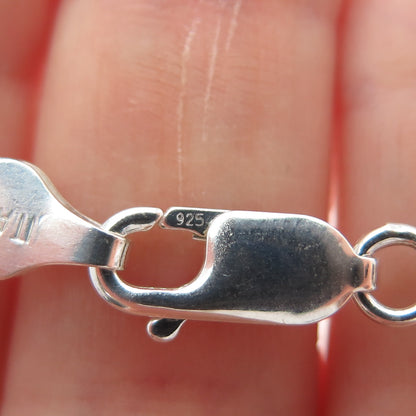 925 Sterling Silver Vintage Italy Curb Link Bracelet 7"