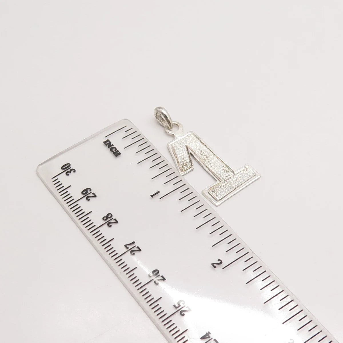 925 Sterling Silver Antique Number "1" Textured Pendant