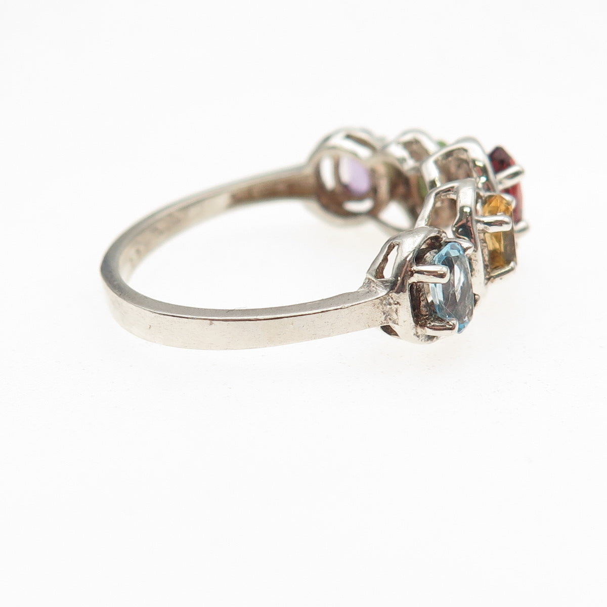 CJC Criterion Sterling Vintage Topaz Amethyst Citrine Peridot Garnet Ring Size 8