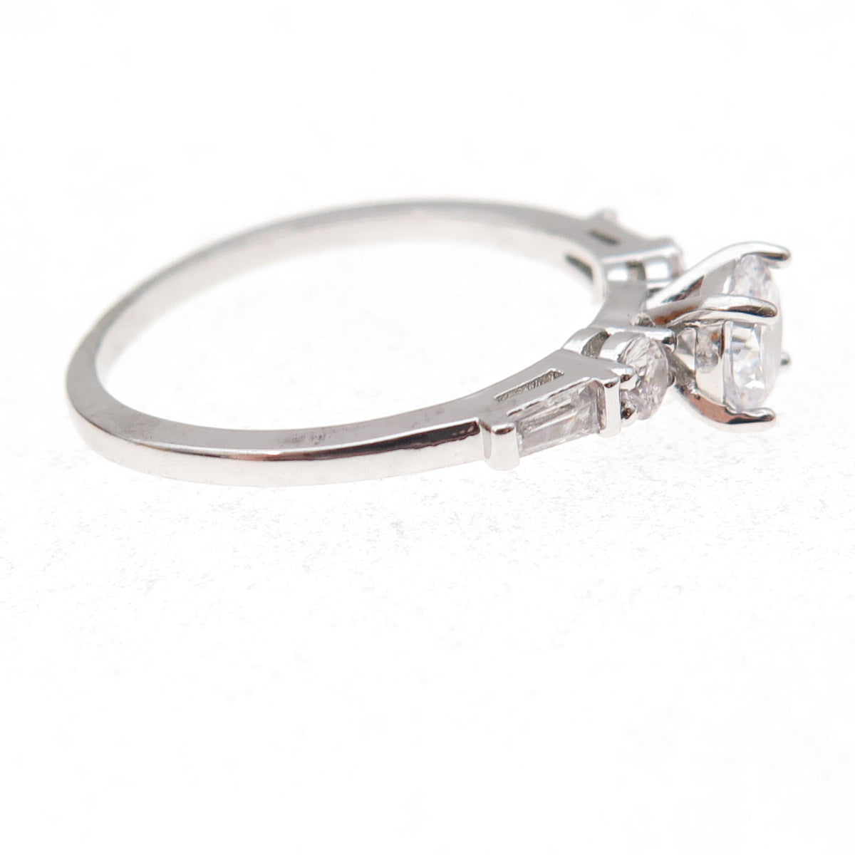 925 Sterling Silver Multi-Cut C Z Engagement Ring Size 10