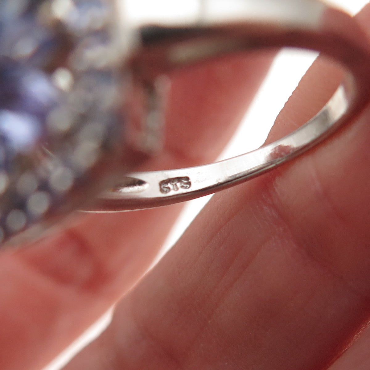 Chuck Clemency 925 Sterling Silver Real Tanzanite Floral Ring Size 8