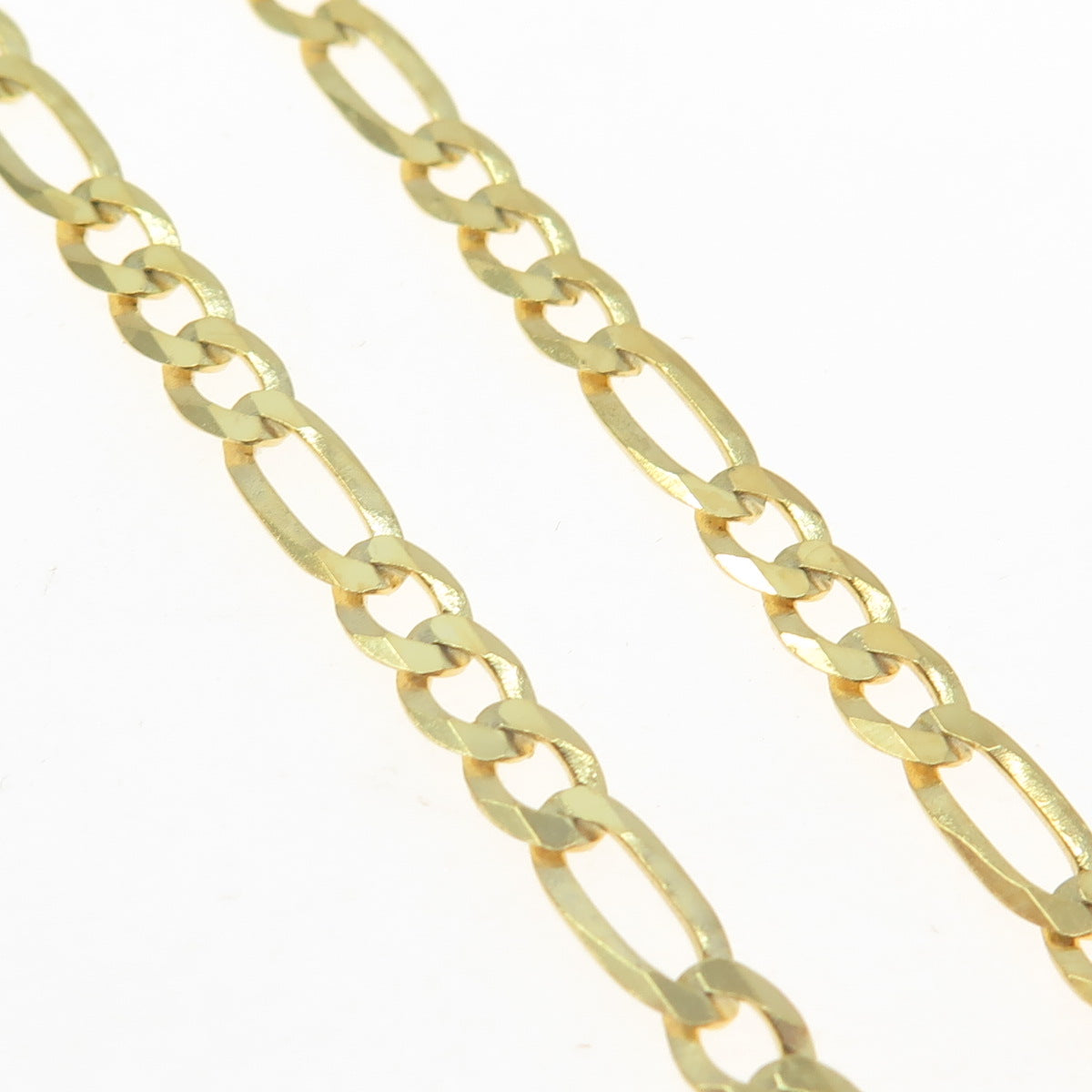 925 Sterling Silver Gold Plated Italy Figaro Chain Necklace 18"