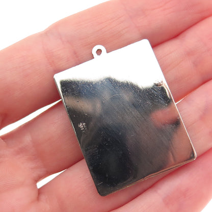 925 Sterling Silver Vintage Aries Zodiac Sign Oxidized Charm Pendant