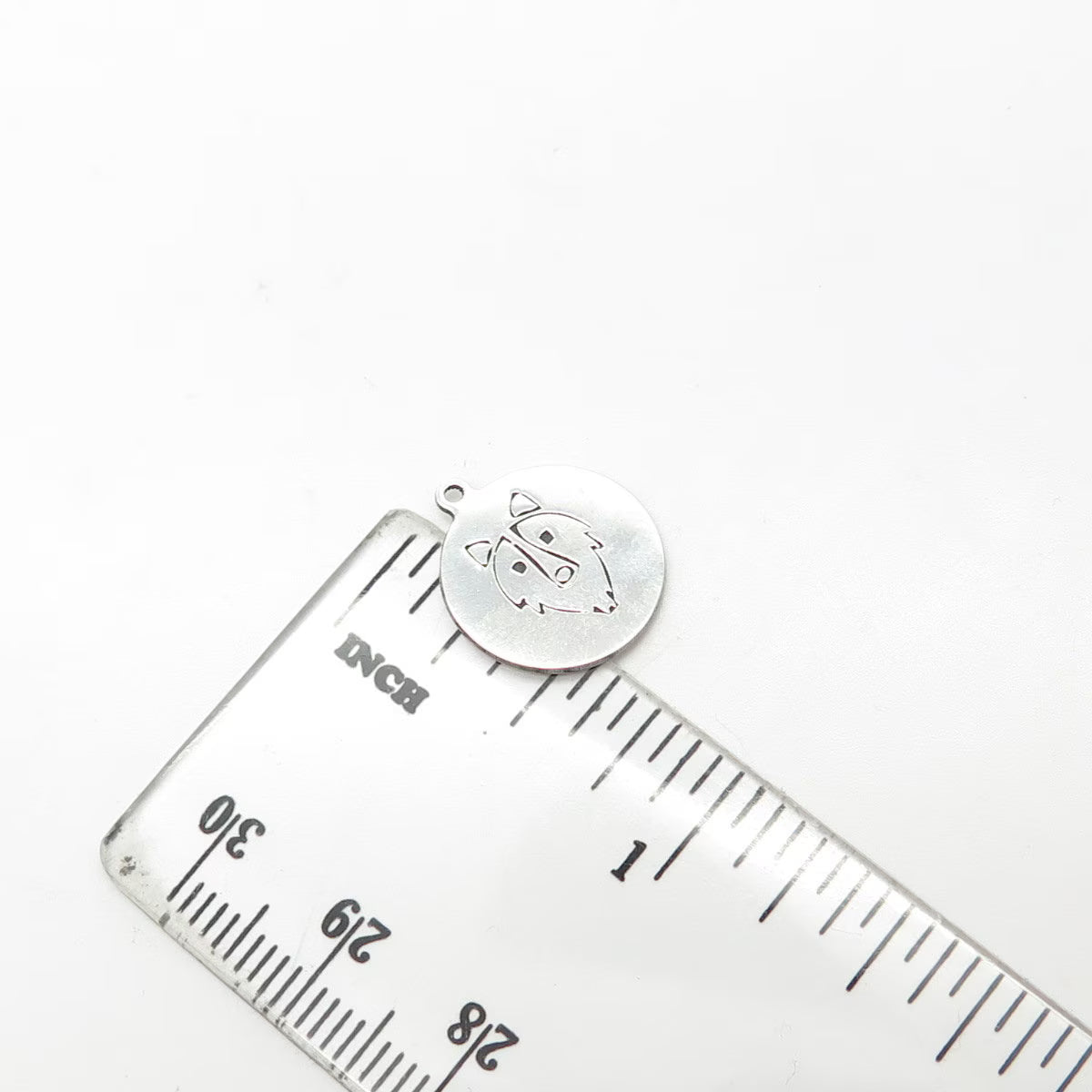 925 Sterling Silver USA Two In Town Wolf Charm Pendant