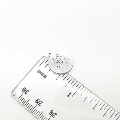 925 Sterling Silver USA Two In Town Wolf Charm Pendant