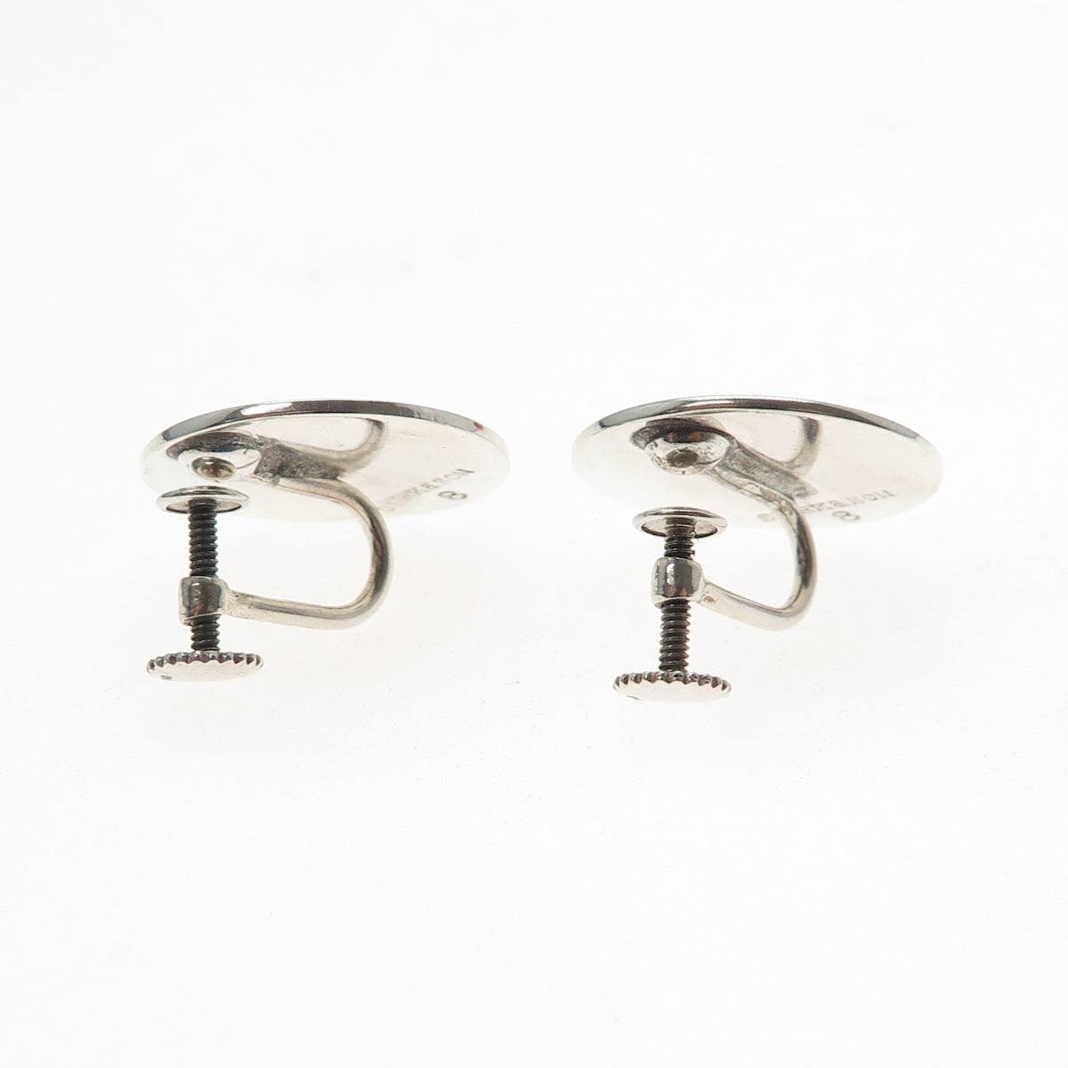S. Kirk & Son 925 Sterling Silver Vintage Modernist Disc Screw Back Earrings