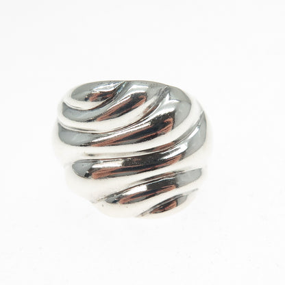 MWS Mark Wasserman Samara Sterling Silver Vintage Modernist Wavy Ring Size 5.75