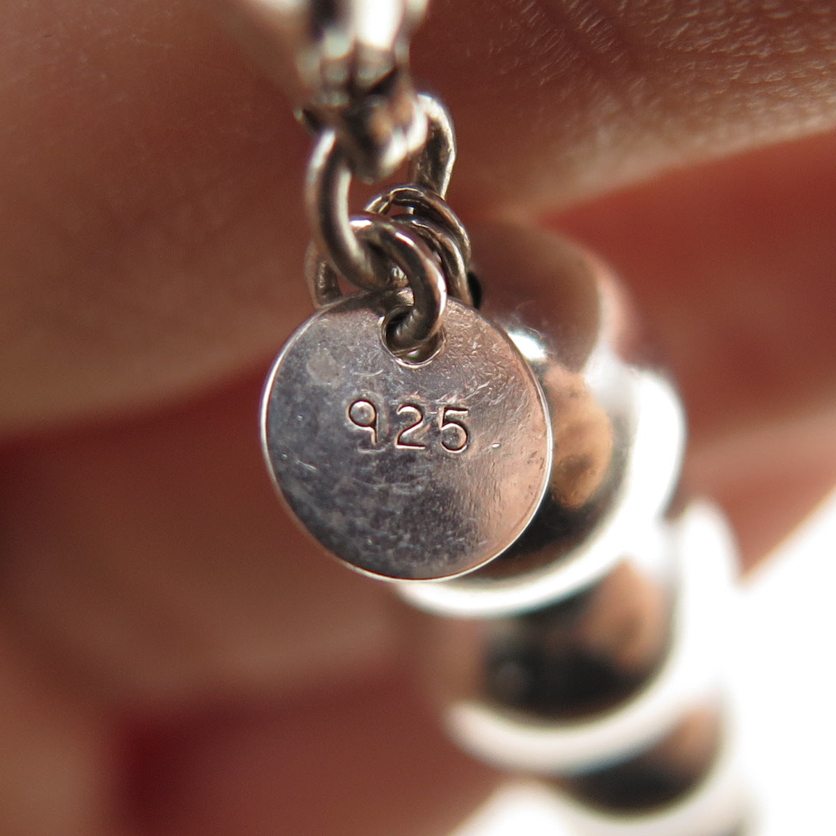 TIFFANY & CO. 925 Sterling Silver Vintage HardWear Ball Beaded Bracelet 7.5"