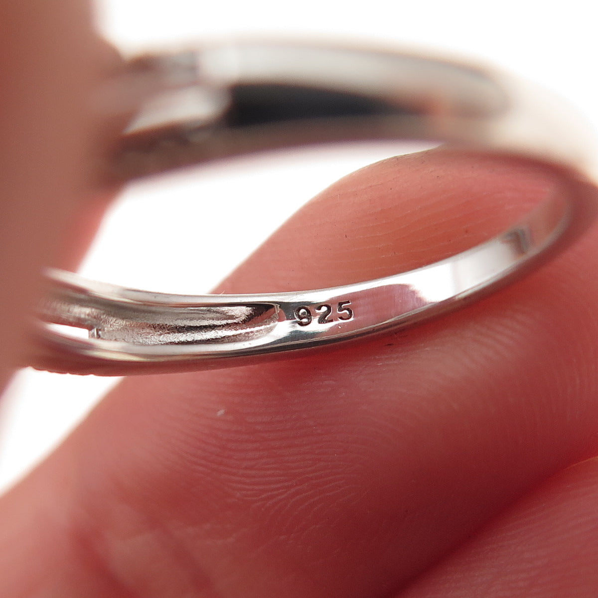Sun 925 Sterling Silver Real Round-Cut Diamond Engagement Ring Size 7
