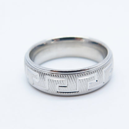925 Sterling Silver Greek Maze Band Ring Size 5.75
