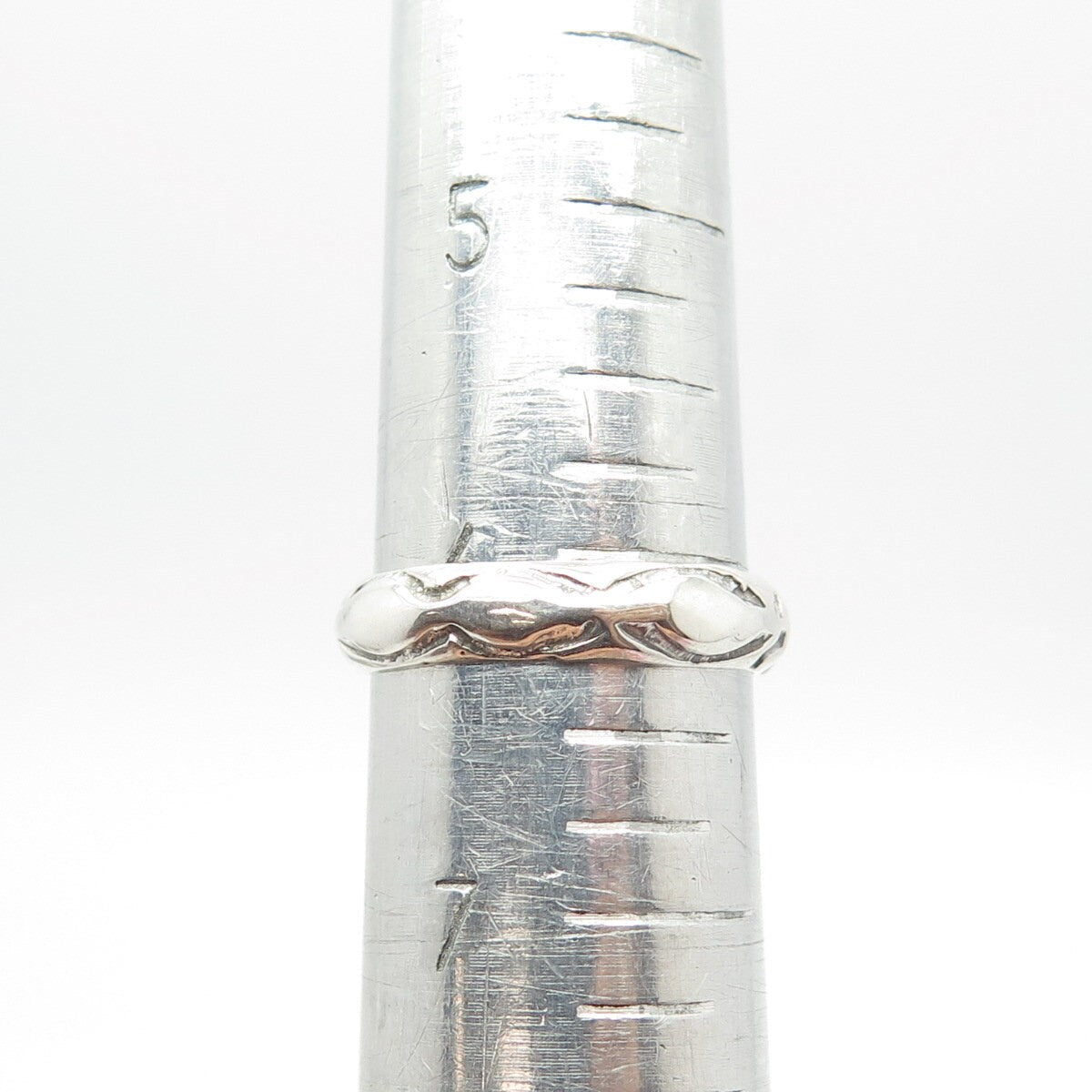 925 Sterling Silver Vintage Textured Band Ring Size 6.25