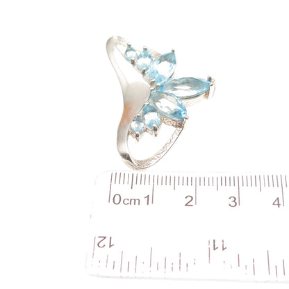 CHATEAU D'ARGENT Sterling Silver Vintage Real Blue Topaz Modernist Slide Pendant