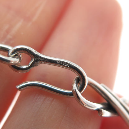 925 Sterling Silver Vintage Modernist Infinity Chain Necklace 20"