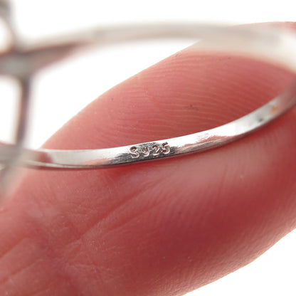 925 Sterling Silver Real Oval-Cut Blue Topaz Ring Size 7.25