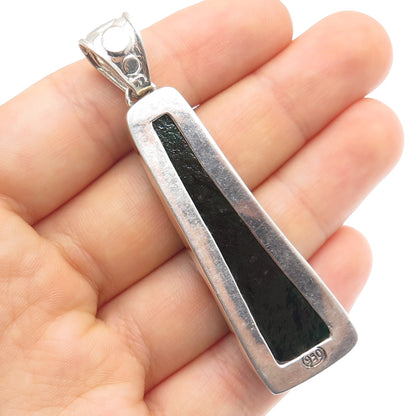 950 Silver Vintage Dichroic Glass Modernist Pendant
