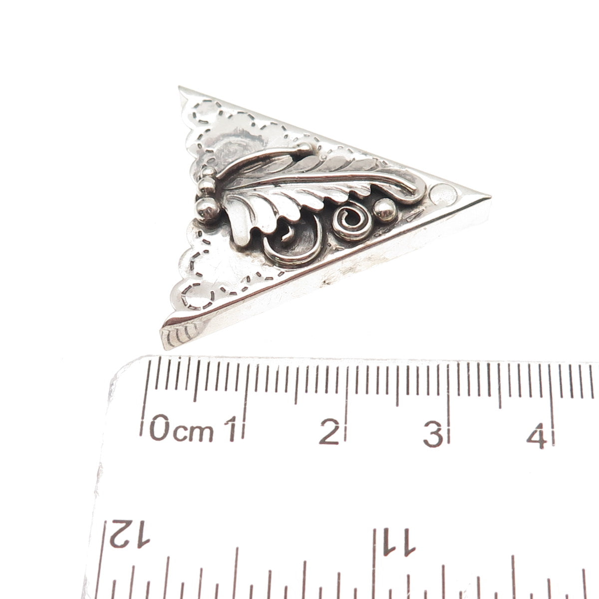 Old Pawn 925 Sterling Silver Vintage Southwestern Feather Tribal Belt Tip