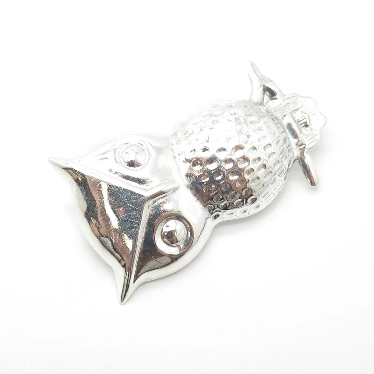 925 Sterling Silver Vintage Wise Owl Pin Brooch