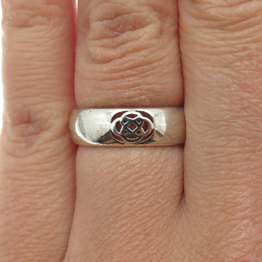 925 Sterling Silver Vintage Celtic Knot Band Ring Size 6