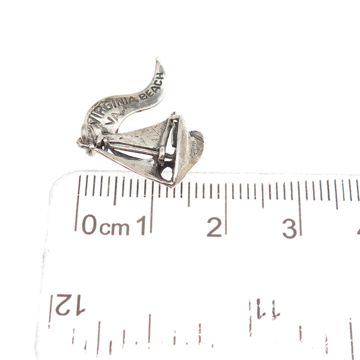 Pacific Jewelry 925 Sterling Vintage Sailboat Virginia Beach Mini Charm Pendant