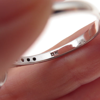 925 Sterling Silver Real Pink Tourmaline & Black Spinel Ring Size 12