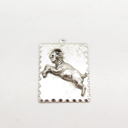925 Sterling Silver Vintage Aries Zodiac Sign Pendant