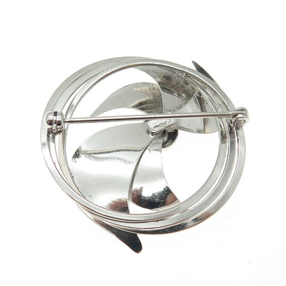 CARL ART 925 Sterling Silver Antique Art Deco Floral Pin Brooch