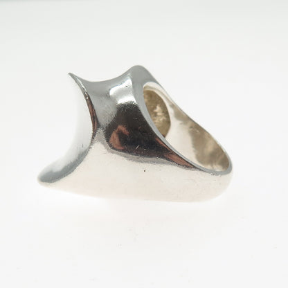 925 Sterling Silver Vintage Modernist Ring Size 6.5