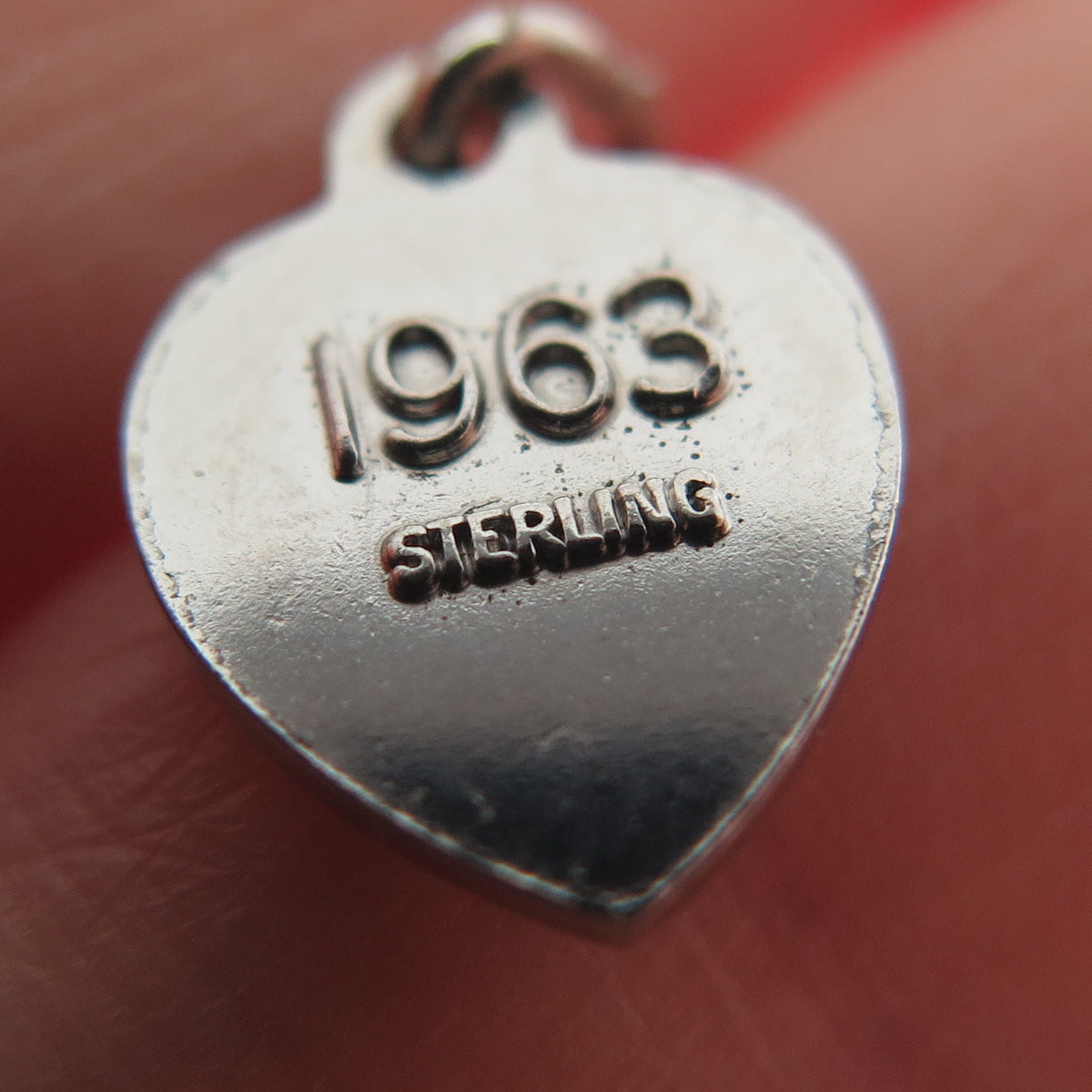 925 Sterling Silver Vintage 1963 Beta Sigma Phi Heart Minimalist Charm Pendant
