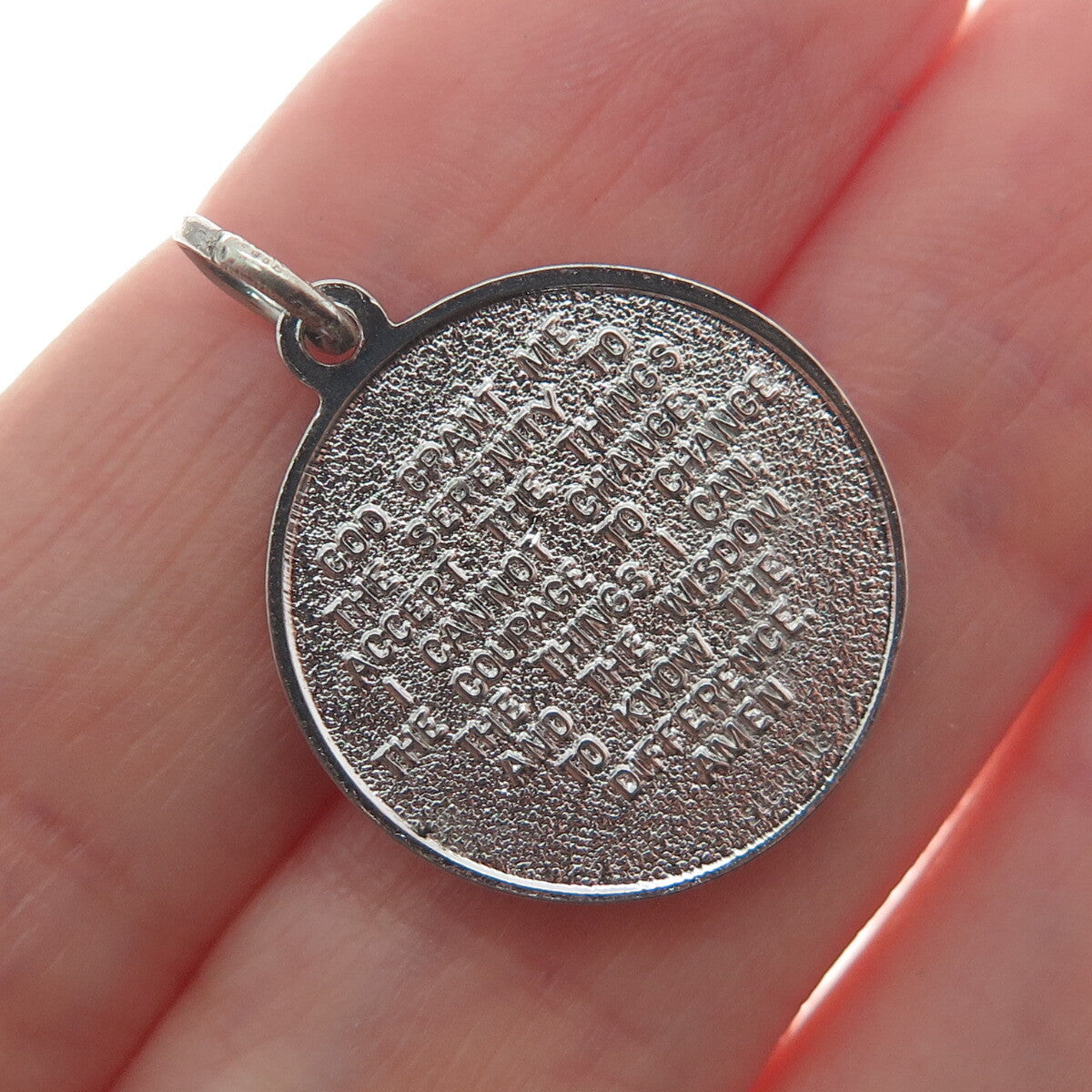 SPENCER CO. 925 Sterling Silver Vintage Prayer Hands Minimalist Charm Pendant