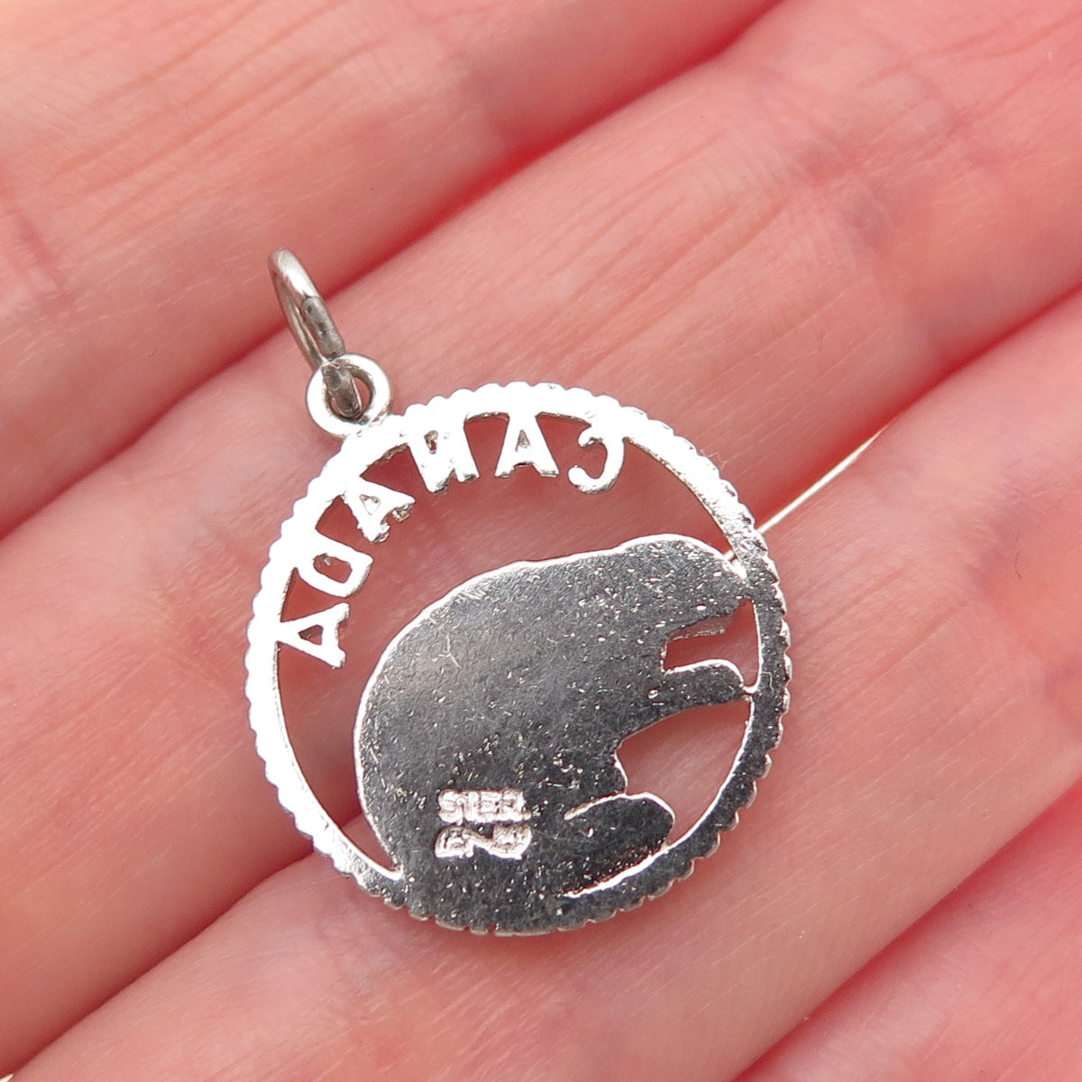 925 Sterling Silver Vintage Canada Beaver Mini Charm Pendant
