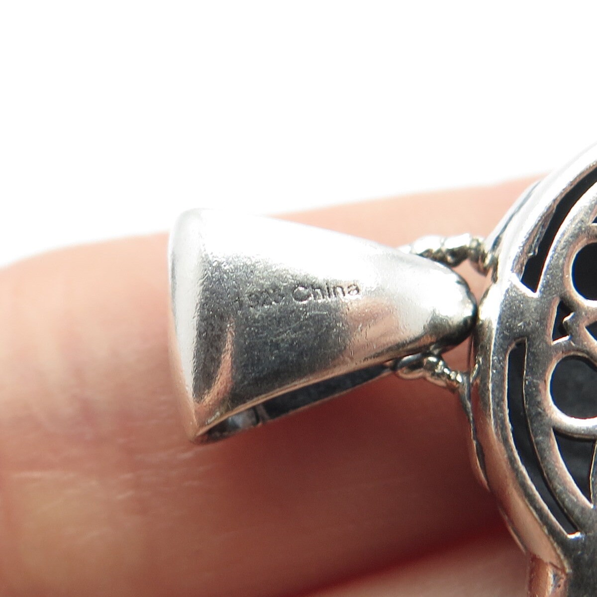 925 Sterling Silver Vintage Ganesha Hindu God Pendant