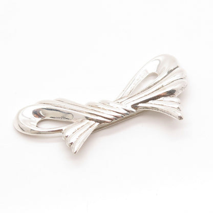 925 Sterling Silver Vintage Bow Pin Brooch