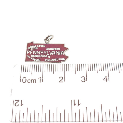 French & Franklin 925 Sterling Silver Vintage Enamel Pennsylvania Mini Pendant