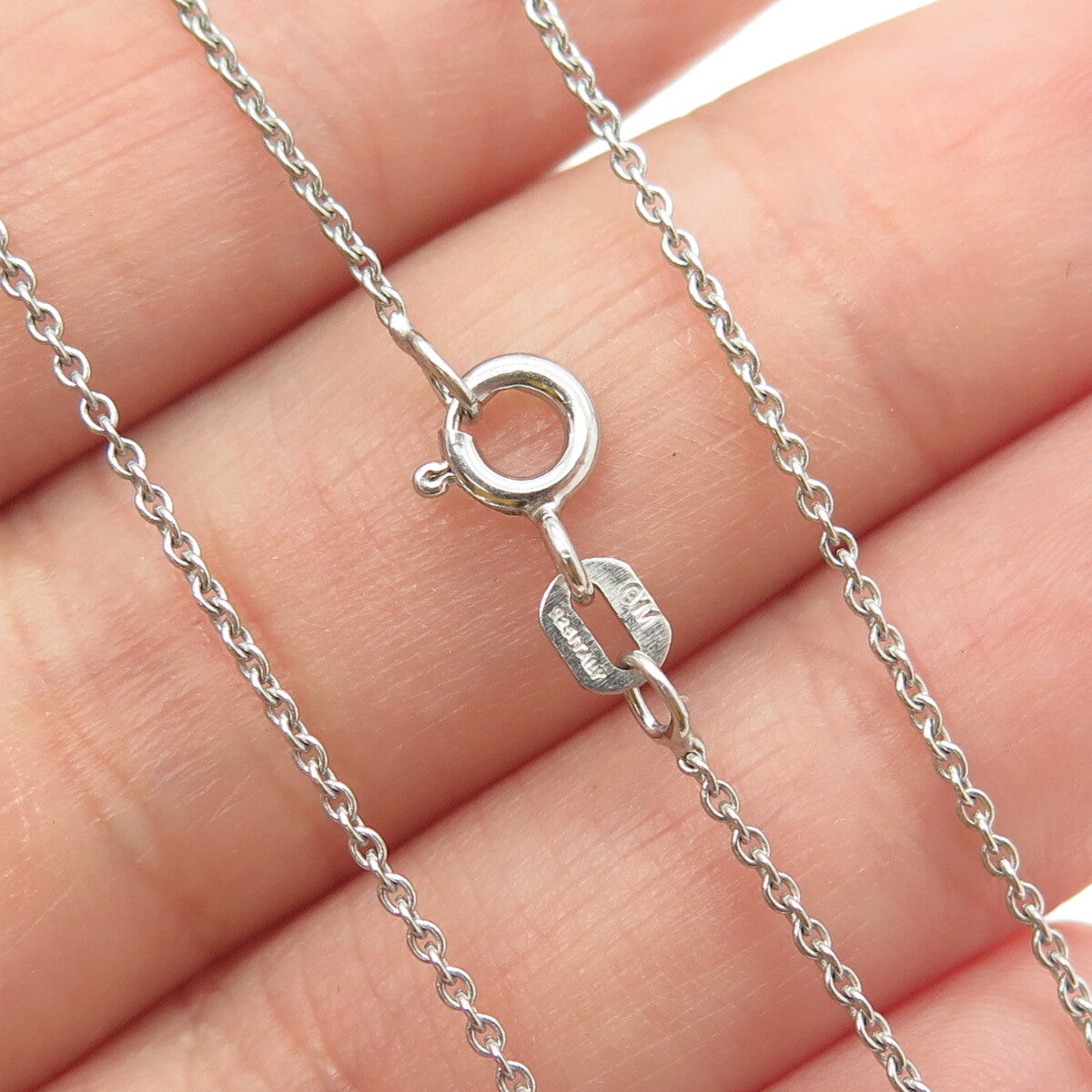 925 Sterling Silver Round-Cut C Z Cross Cable Chain Necklace 16"