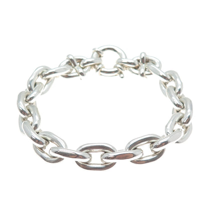 925 Sterling Silver Vintage Italy Cable Link Bracelet 6.75"